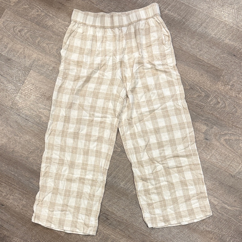 🌼Isaac Mizrahi Beige and Cream Plaid Pants - Size M🌼
